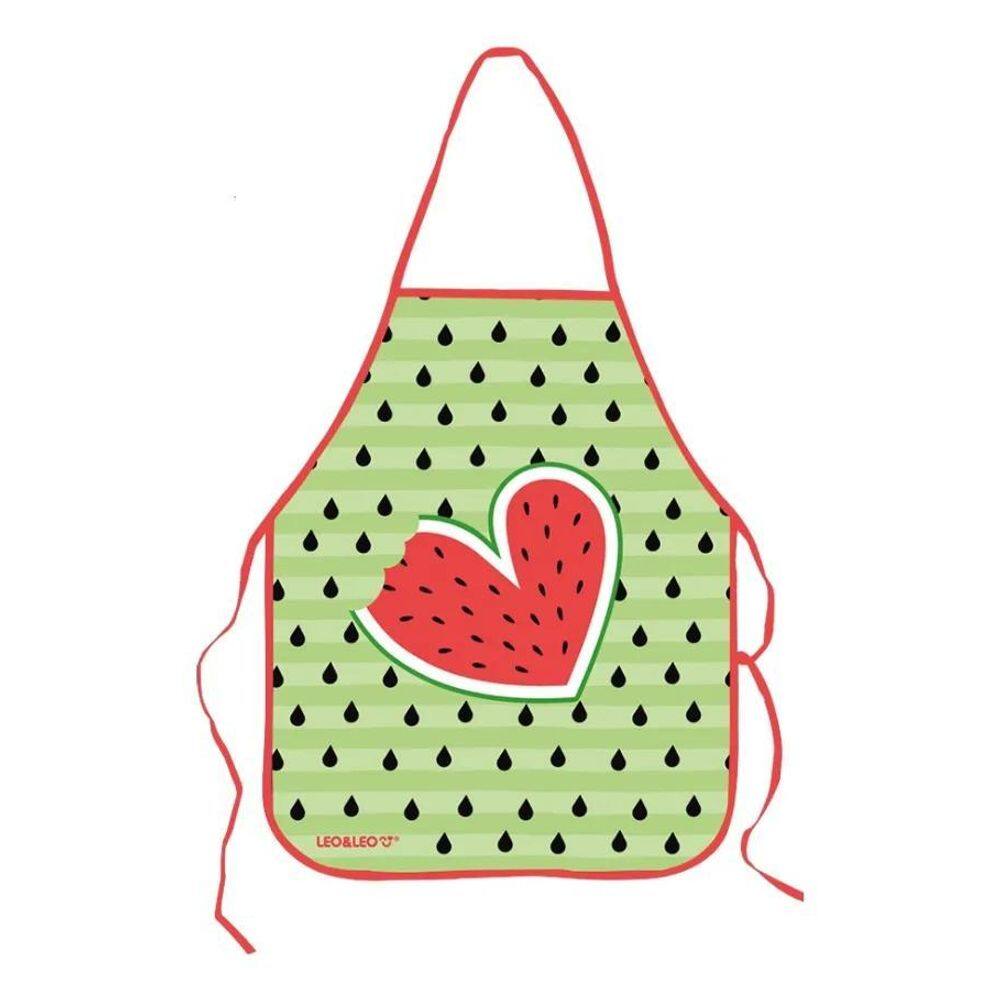 2X Avental Escolar Plástico Estampado Melância 49,5X39,5Cm