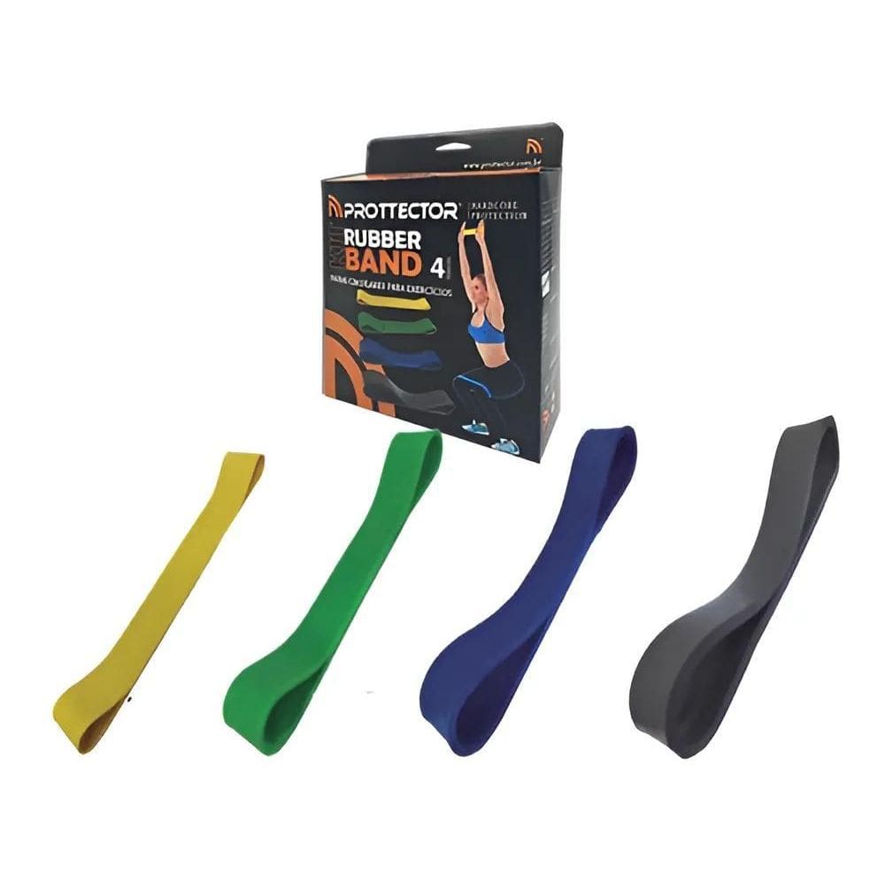 Kit Com 4 Rubber Band Mini Band Faixa Elástica Pilates Fisio