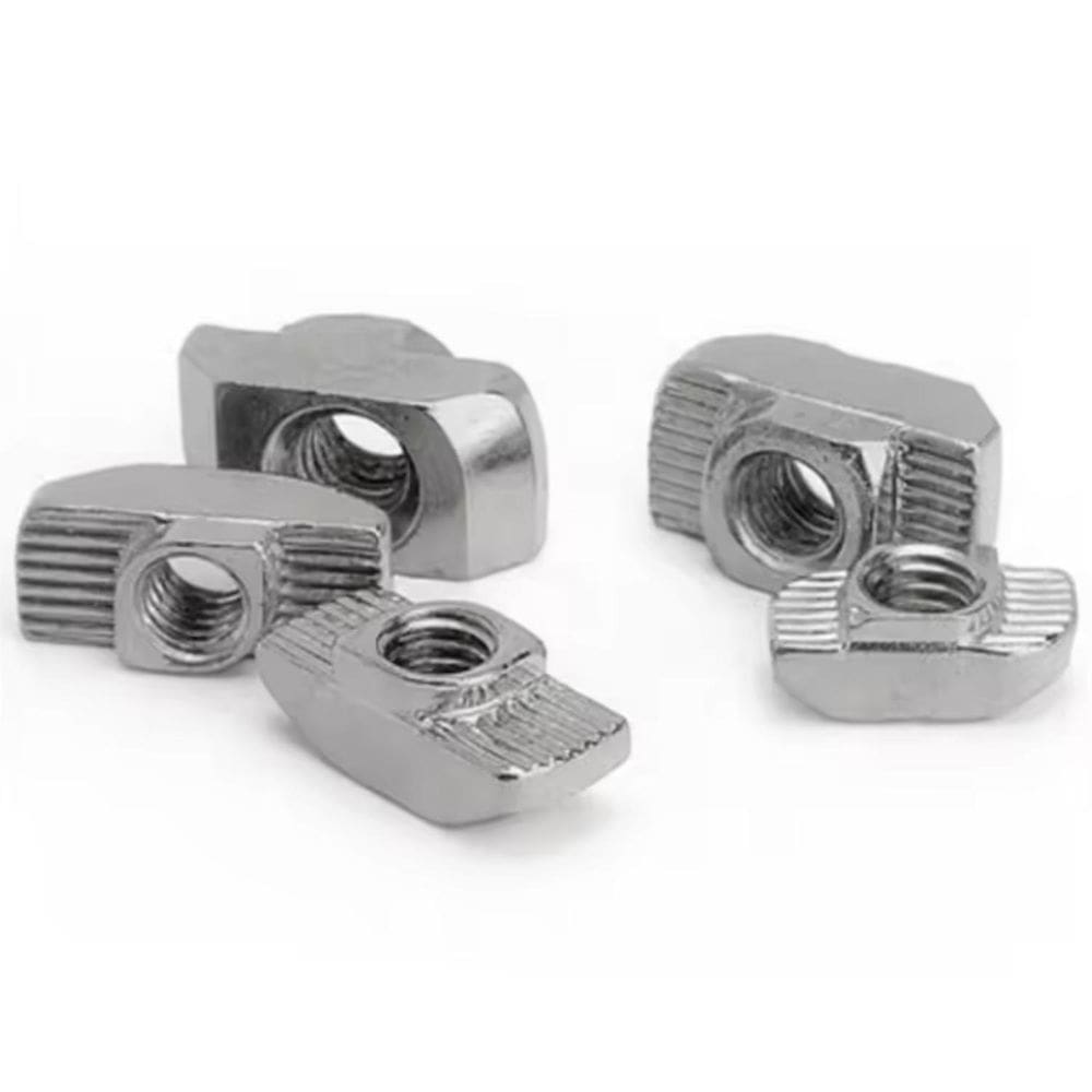 Kit Porcas Cabeça De Martelo 50 Peças M6 Ranhura T Niquelado