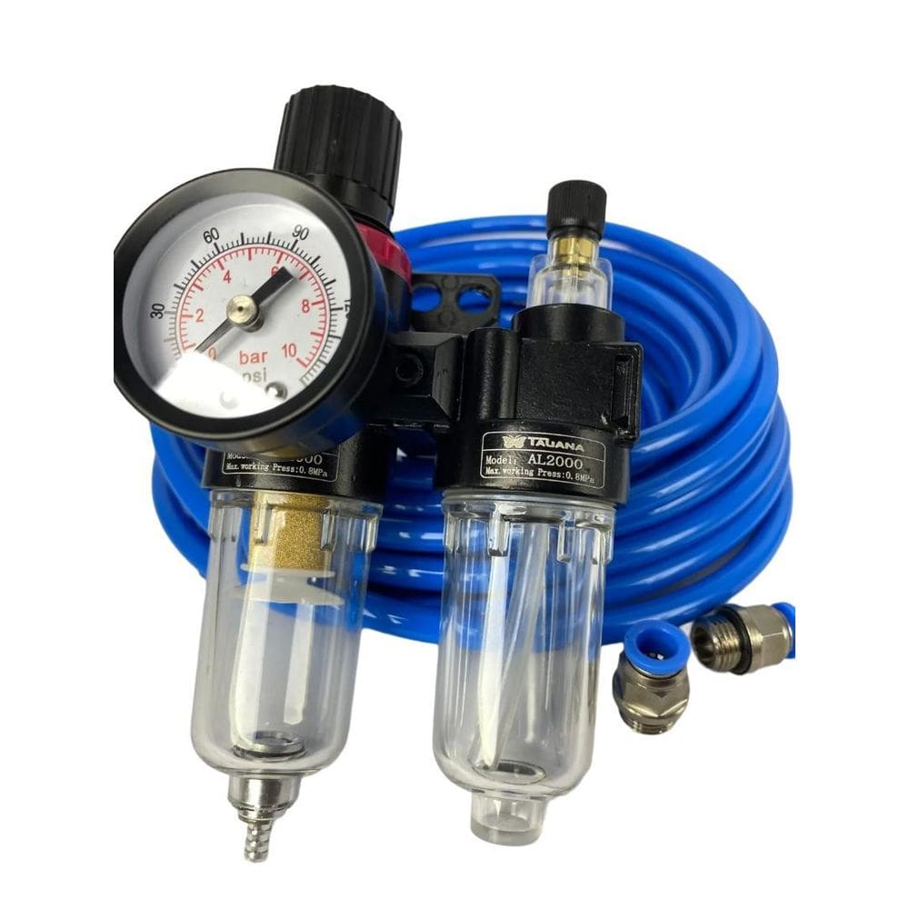 Kit Afc2000 Lubrifil 1/4 Manometro + Conexão Reta Macho