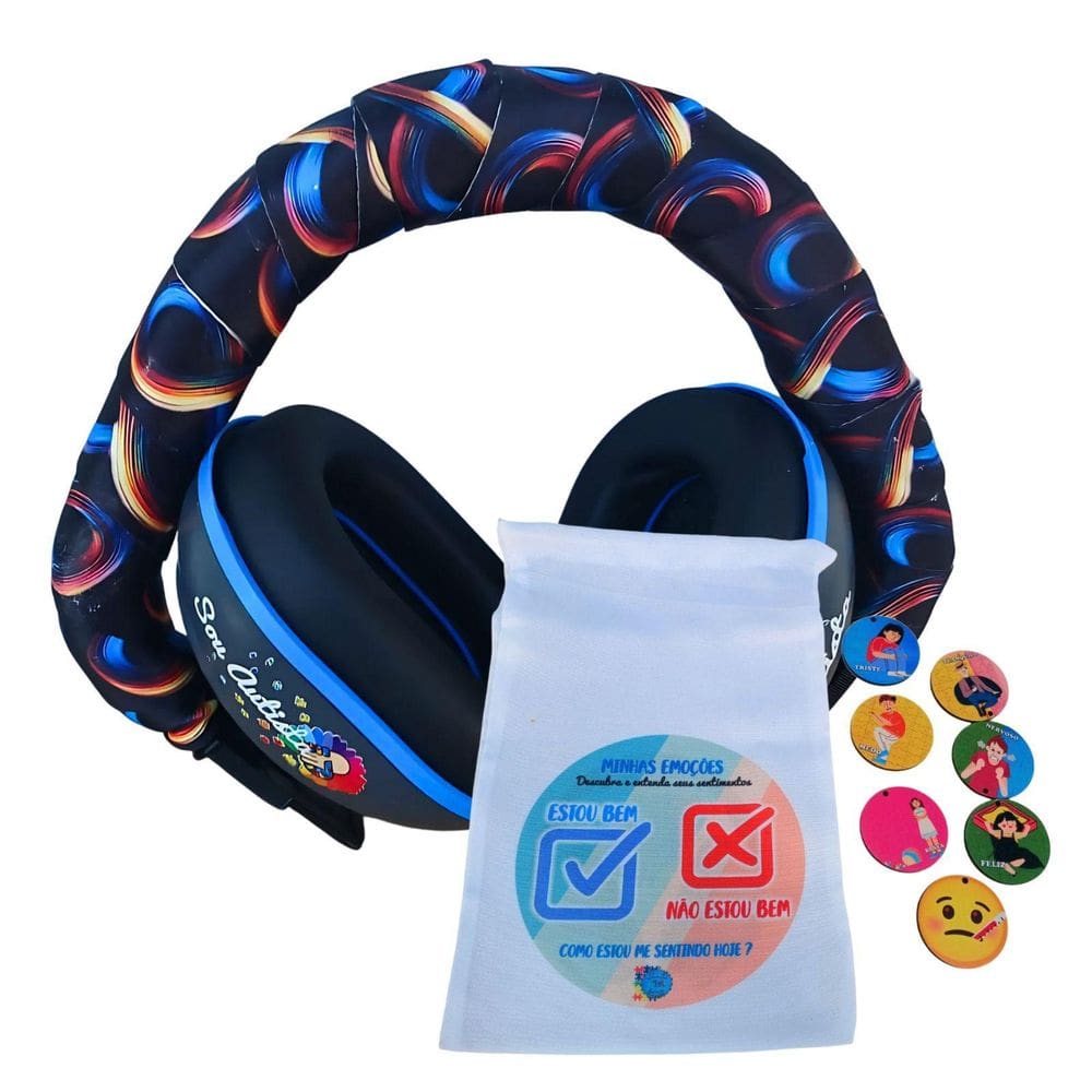 Abafador Redutor De Ruído Infantil Acolchoado 18Db + Jogo