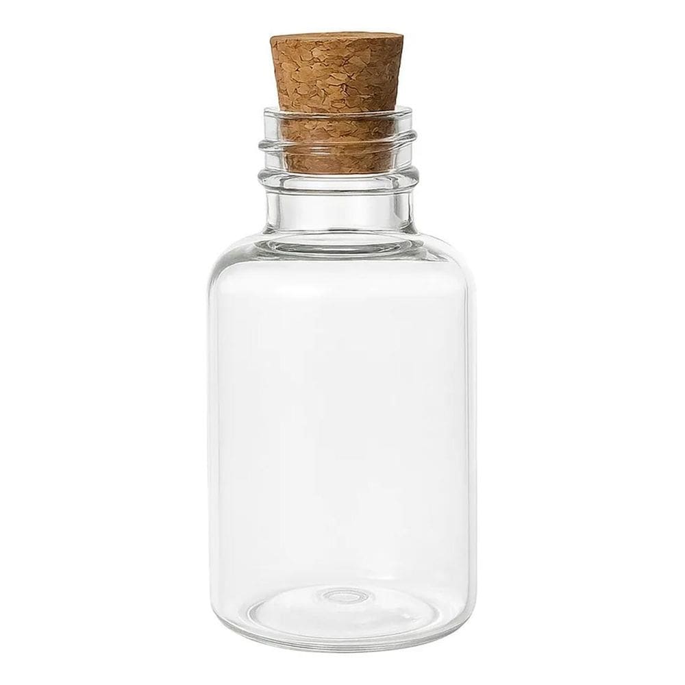 2X Mini Garrafinhas De Plastico 30Ml Com Tampas De Rolha 50