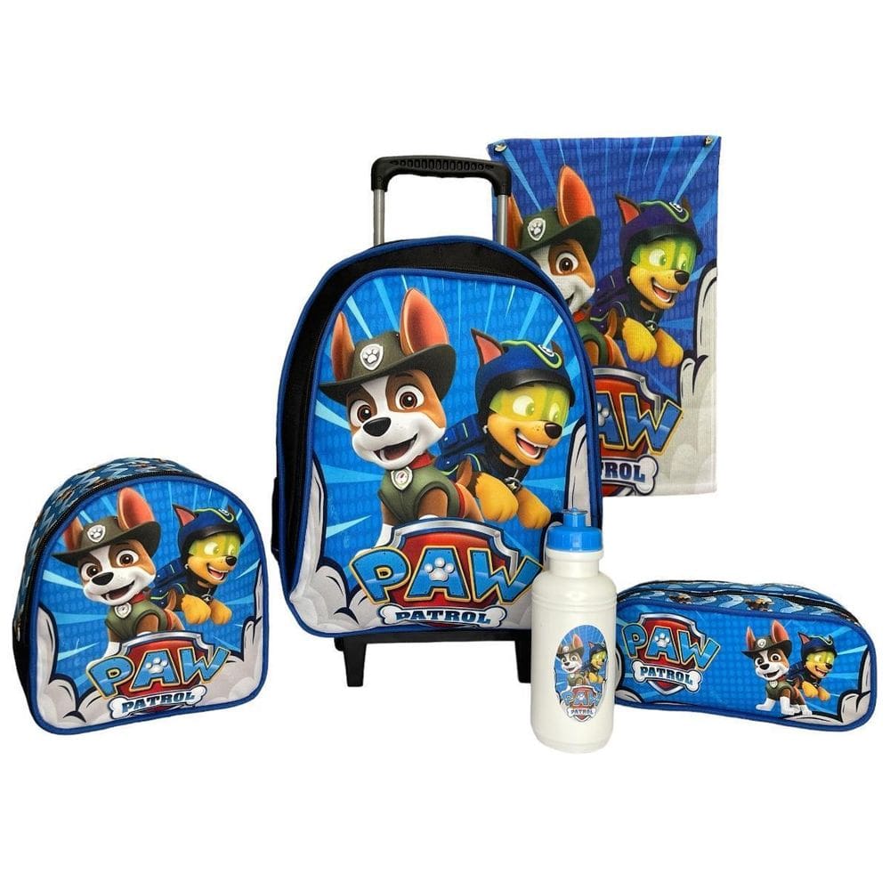 Kit Mochila Escolar Patrulha Canina Estojo Lancheira Térmica