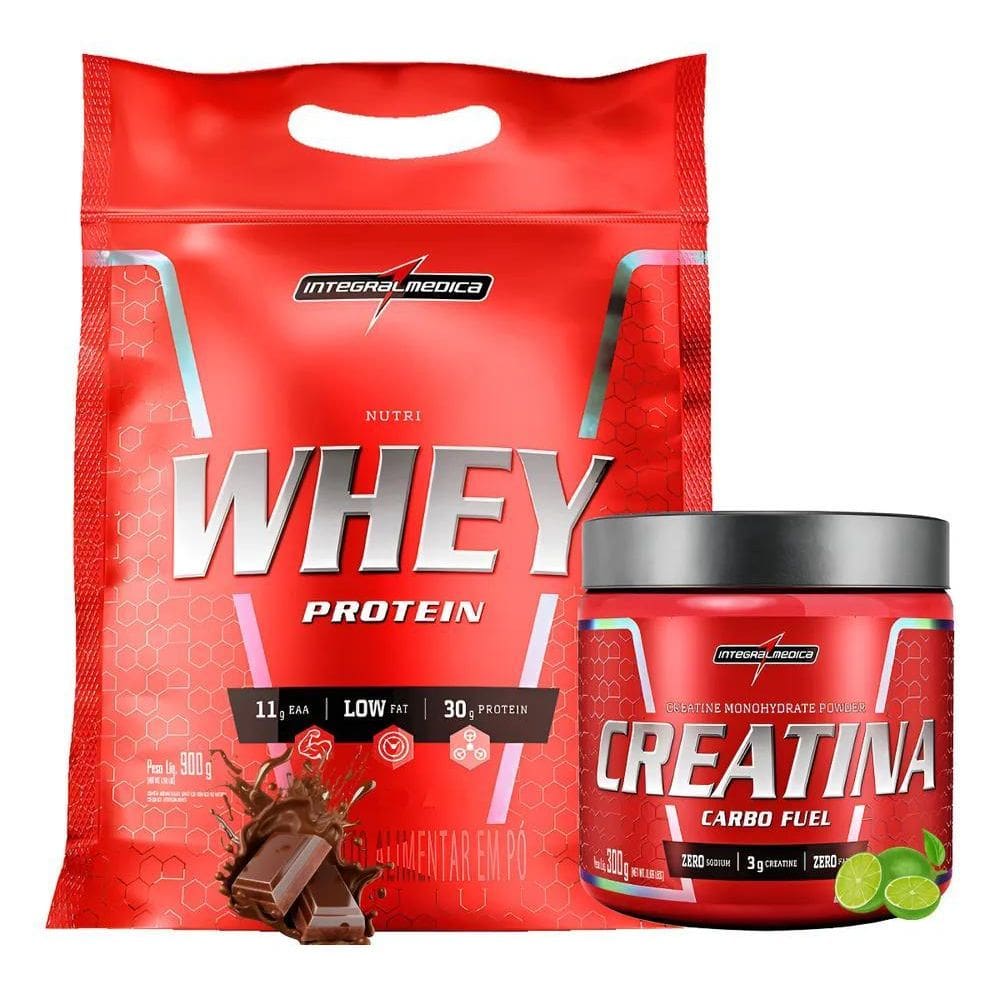2X Kit Nutri Whey 900G + Creatina Carbofuel 300G Integralmed