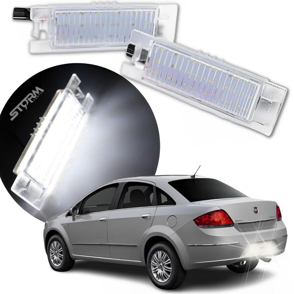Lâmpada Luz Placa Led Iluminação Fiat Linea 2009 A 2016 Par