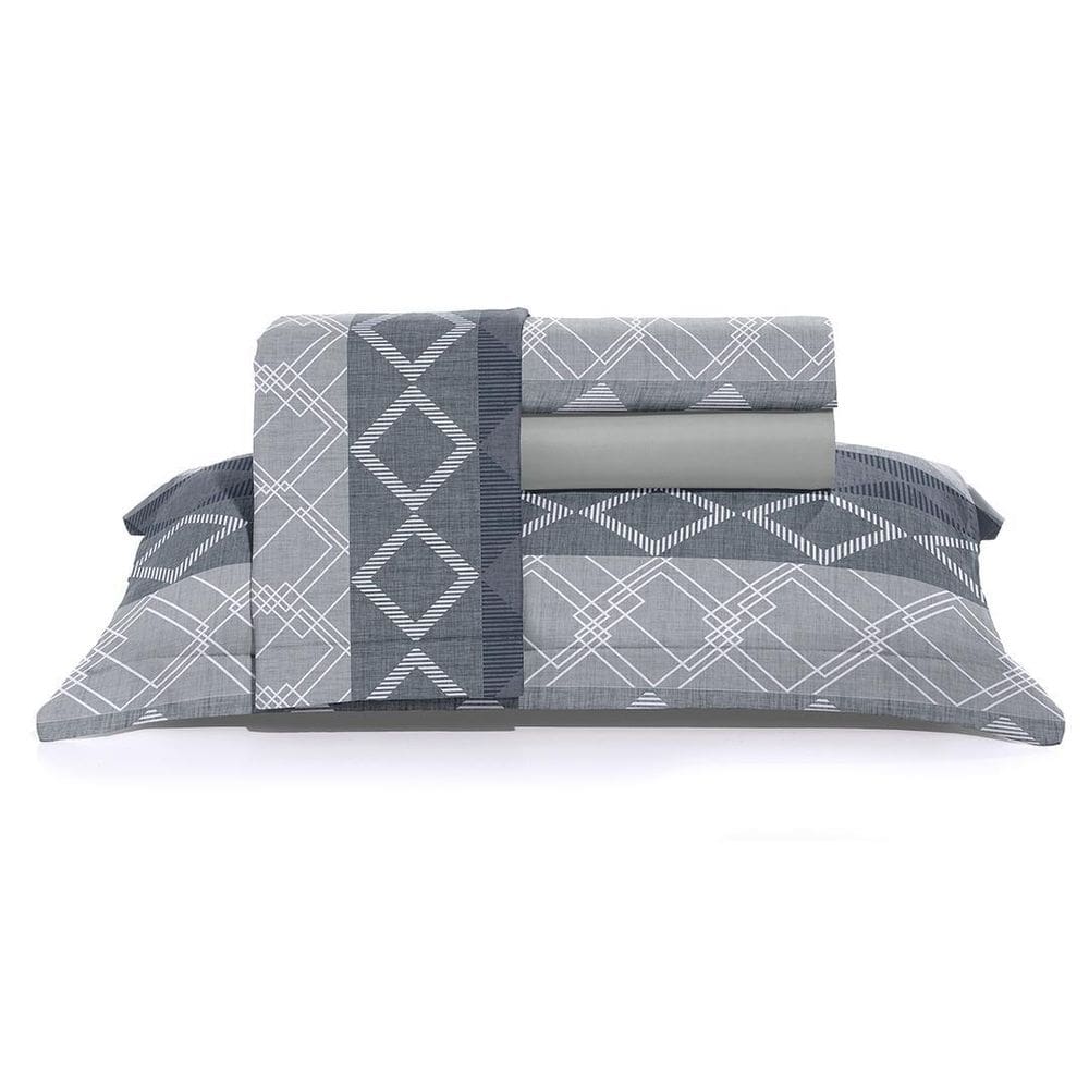 Jogo De Cama Solteiro 250 Fios Toque De Algodão