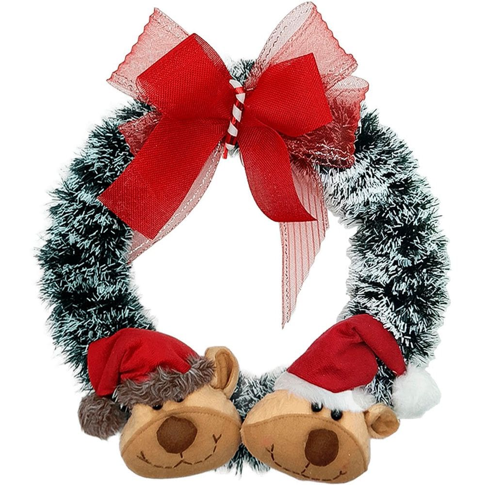 Guirlanda Natalina Decoração De Porta Noel Rena Urso De 35cm