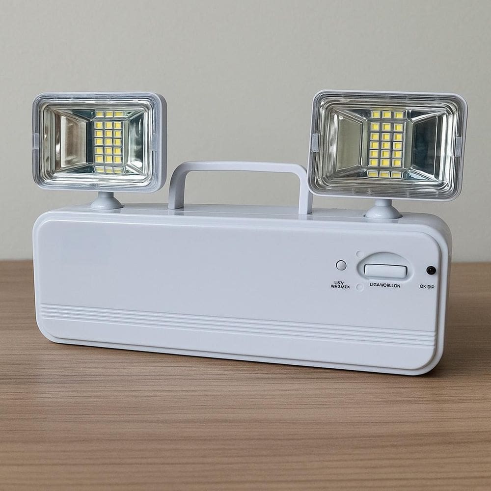 Luminária De Emergência Led Luz Bivolt Kit Recarregável