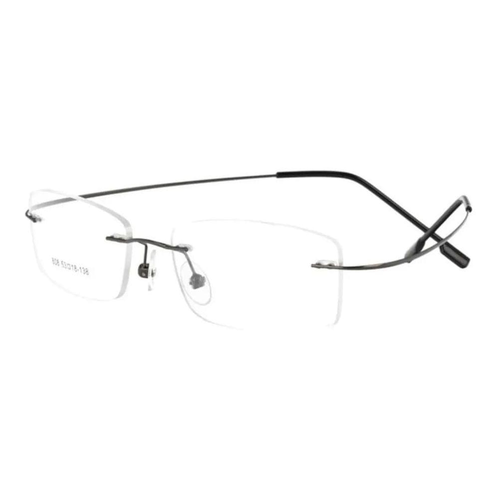 2X Armação Óculos Metal Titanium Sem Aro Leve Fini