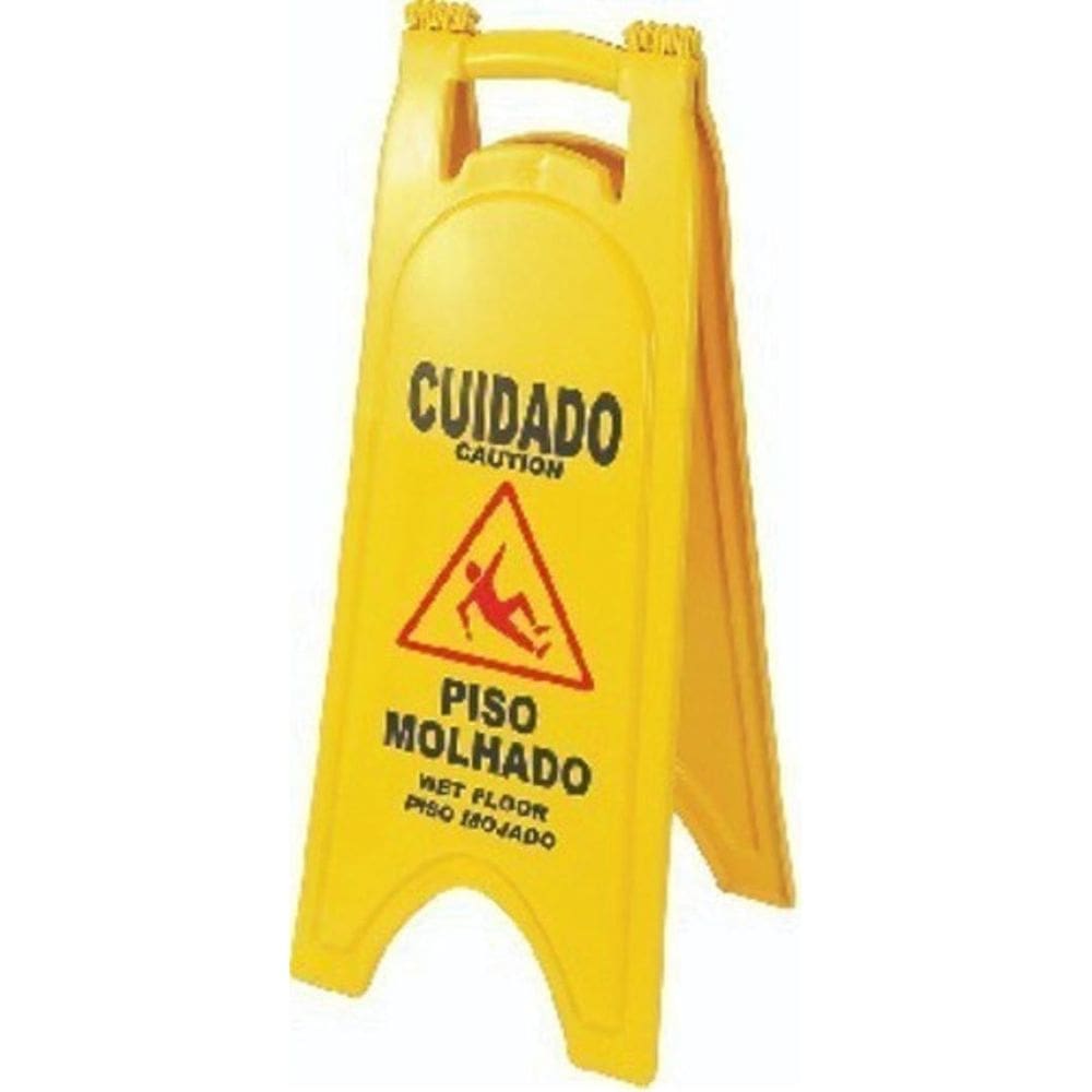 Placa Sinalizadora Para Limpeza-Manutenção Dobrável Amarela