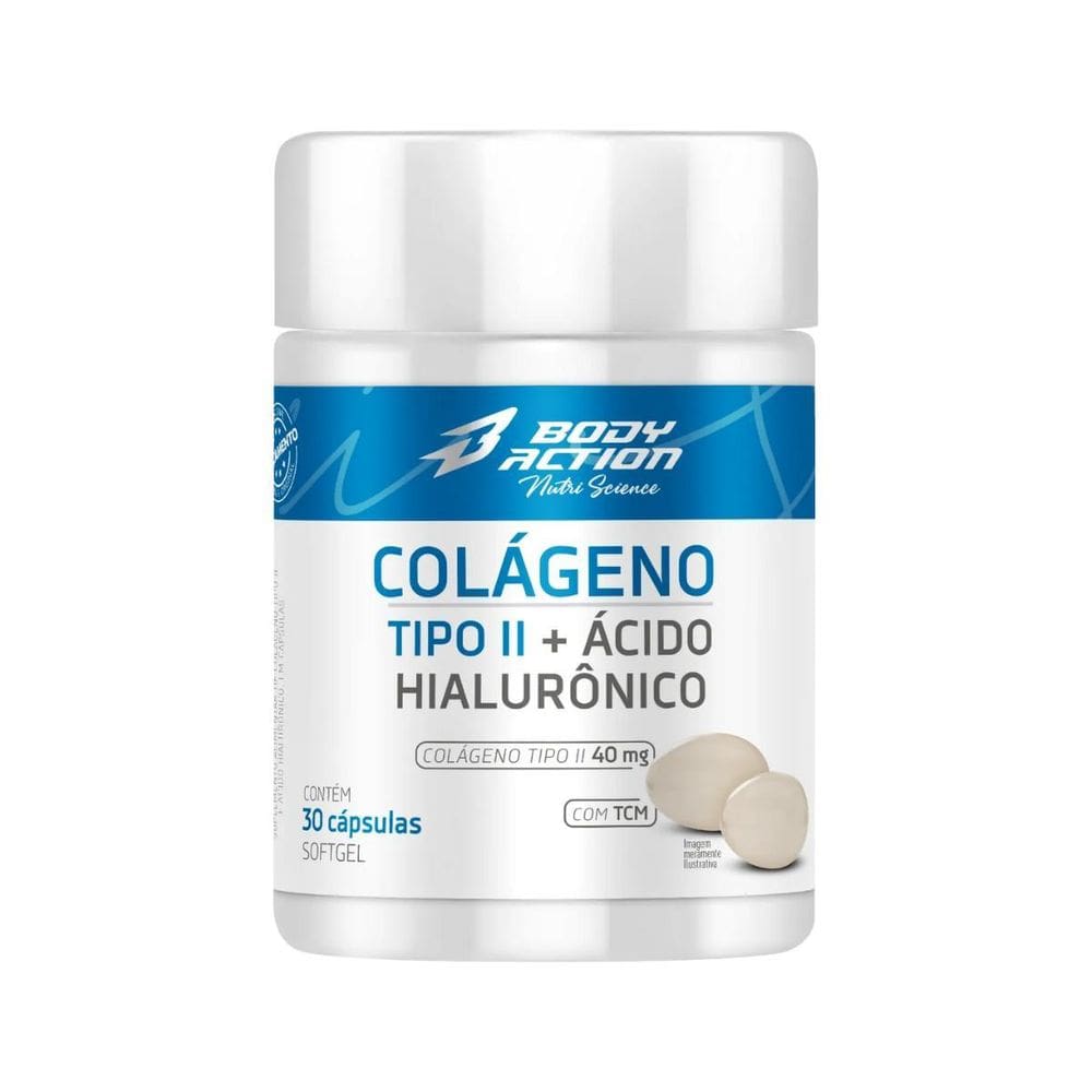 Colágeno Tipo Ii + Ácido Hialurônico 30 Cápsulas-Bodyaction