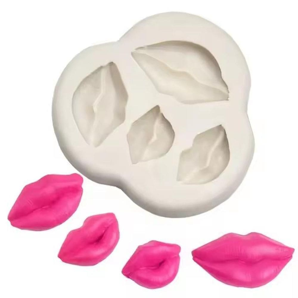 Molde Silicone Boca Beijo Mulher Batom Labio Fondant Resina