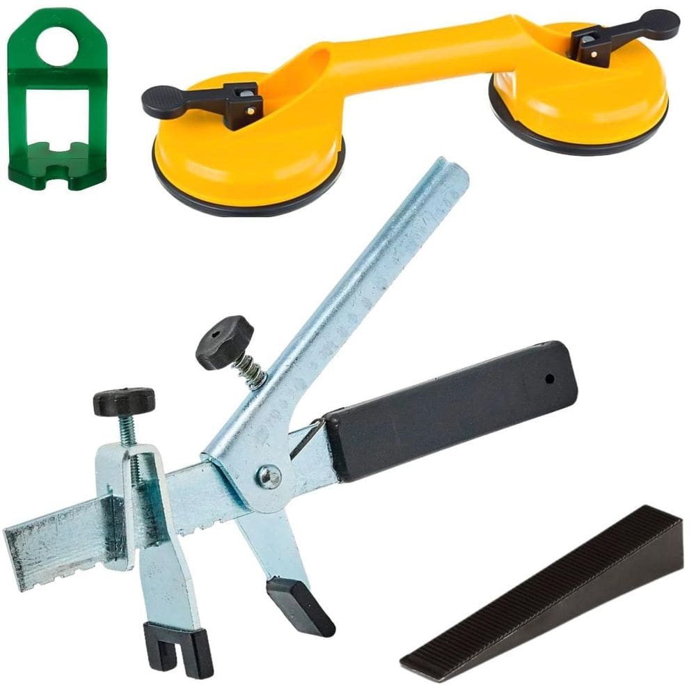 Ventosa Dupla + Nivelador + Cunha Plástica + Alicate De Aço