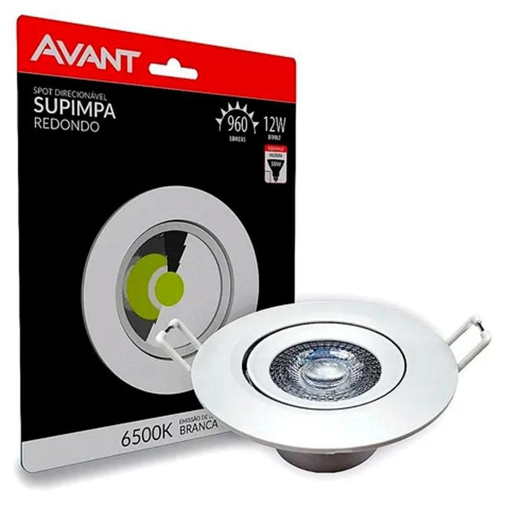 Spot Led Cob Embutir Redondo 12W Supimpa Avant 6500K