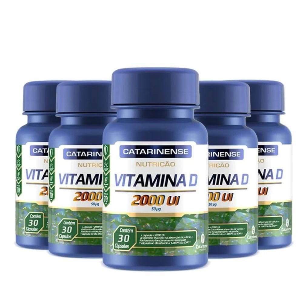 Kit 5 Vitamina D 2000Ui Catarinense 30 Cápsulas