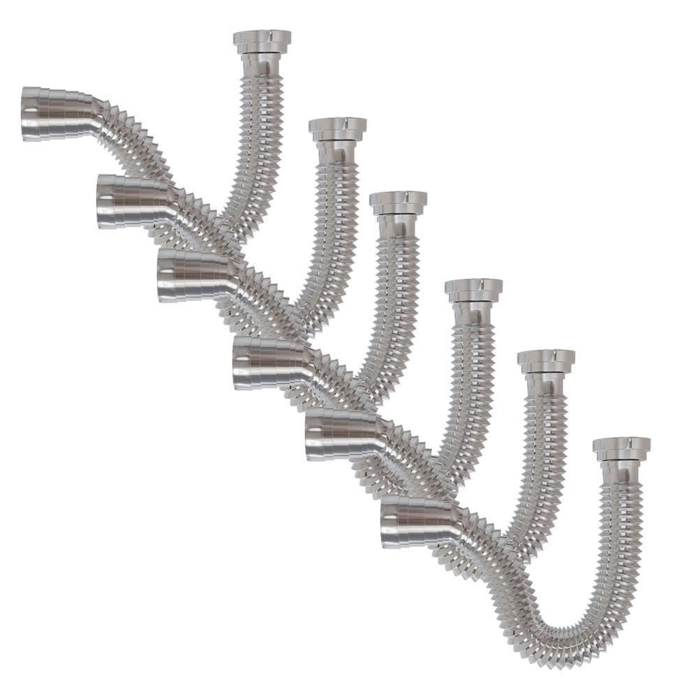 Kit 6 Sifão Click Universal Flexível Cromado Estrela