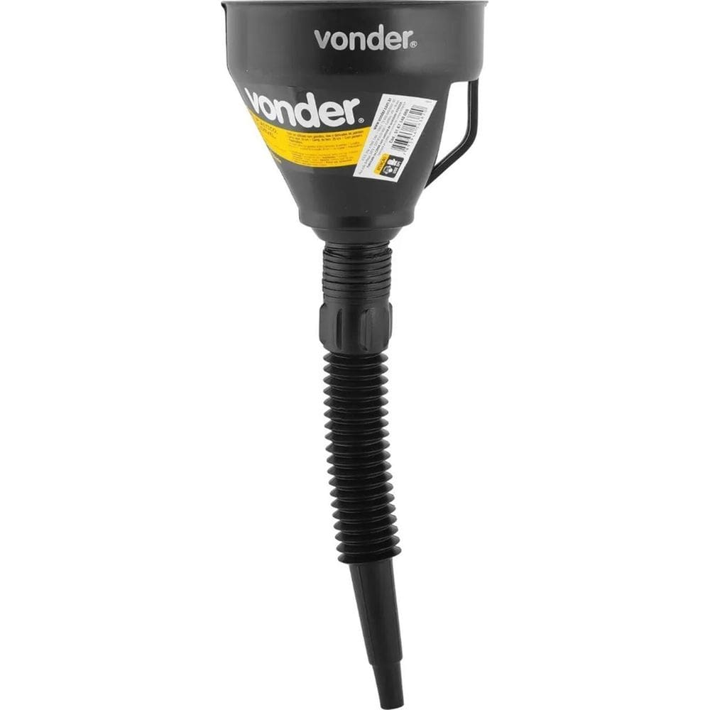 2X Vonder Flexível 140Mm Funil Preto 39Cm De Plástico