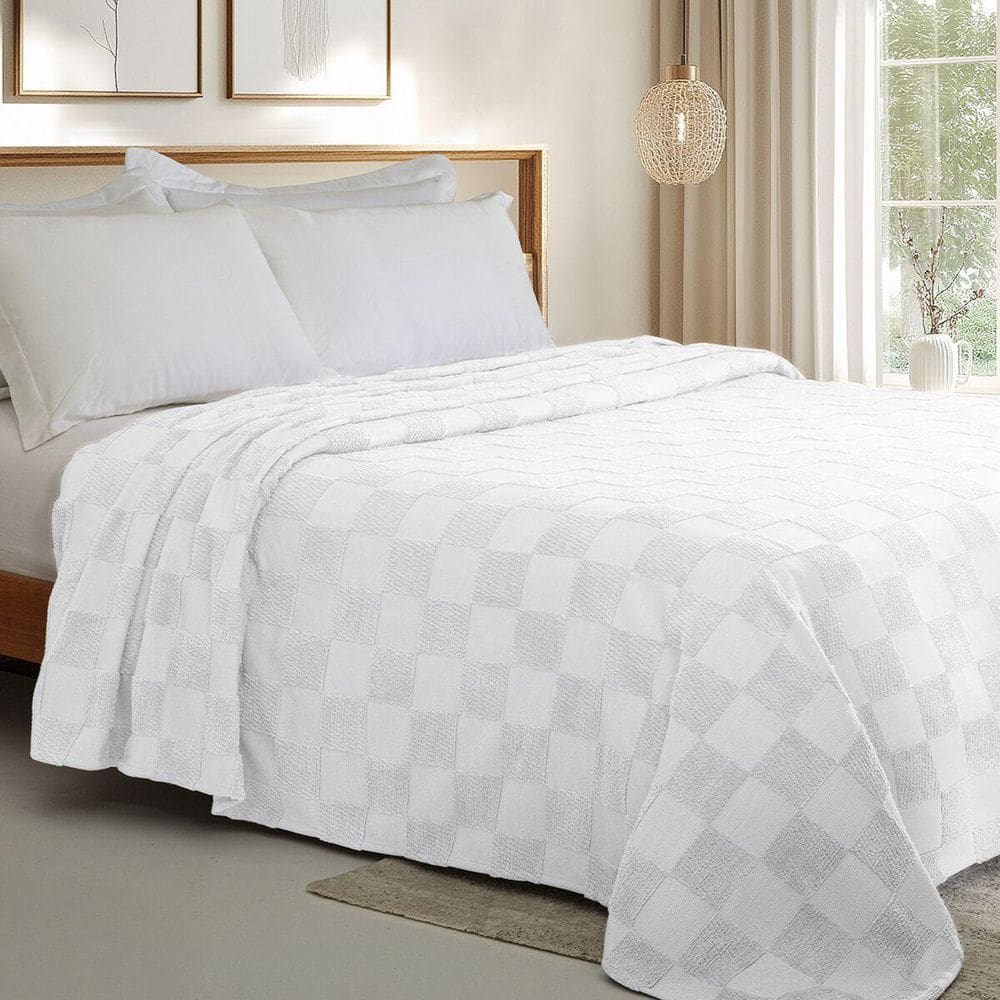 Colcha Chenille Jolitex Casal Nobre Toque De Algodão Branco