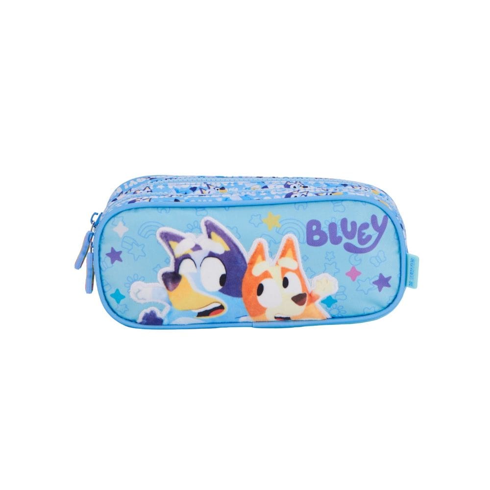 Estojo Escolar Duplo Bluey e Bingo Infantil Youtuber Passeio