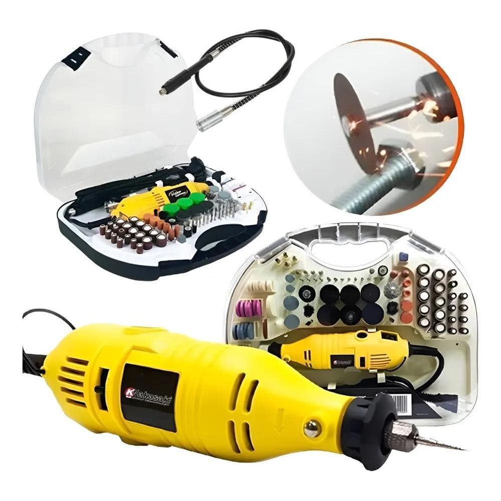 2X Micro Retífica 500W Elétrica Com Kit Acessór