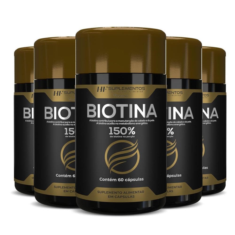 5X Biotina 150% Premium 60Caps Hf Suplementos