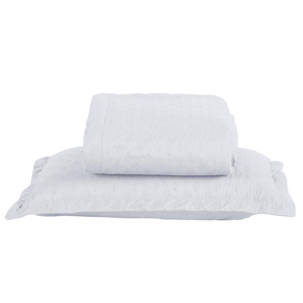 Kit Cobre Leito Colcha Atualle Solteiro Dupla Face 2P Branco