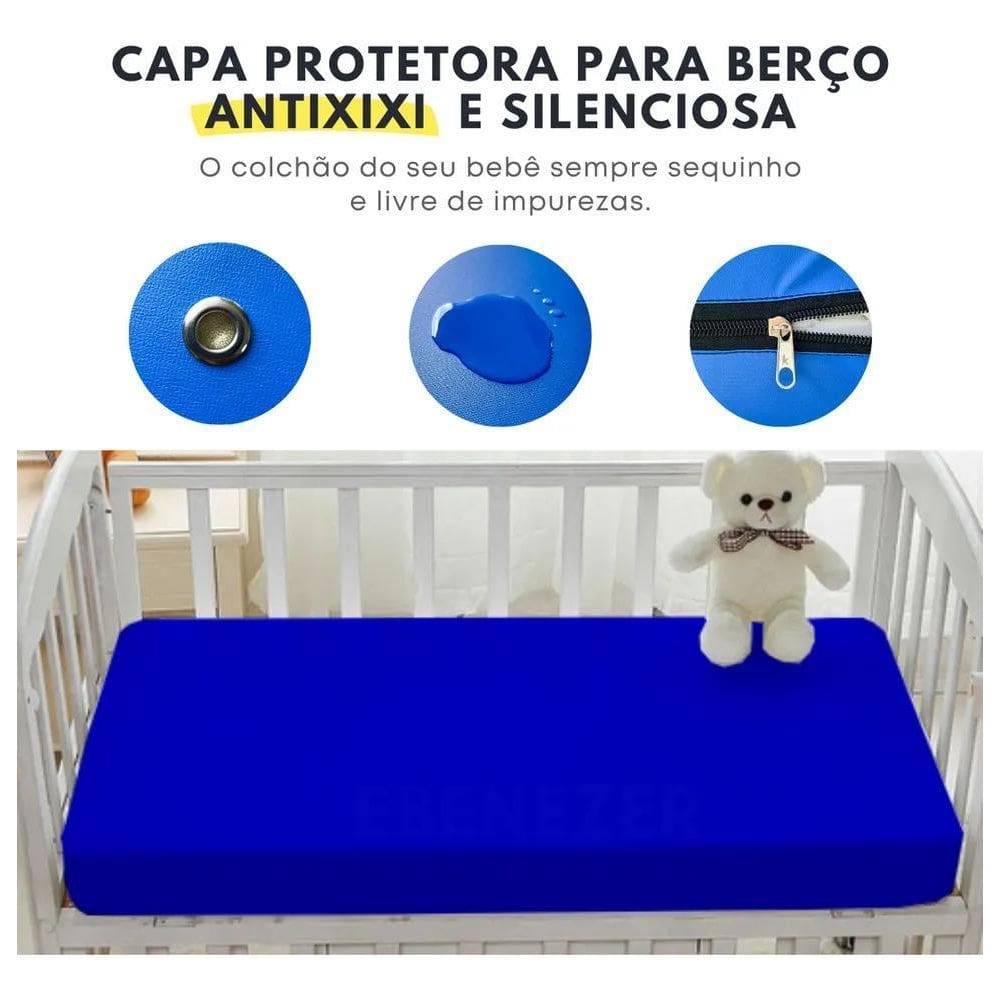 2X Protetor De Colchão Impermeável Berço Mini Cama Antiácaro