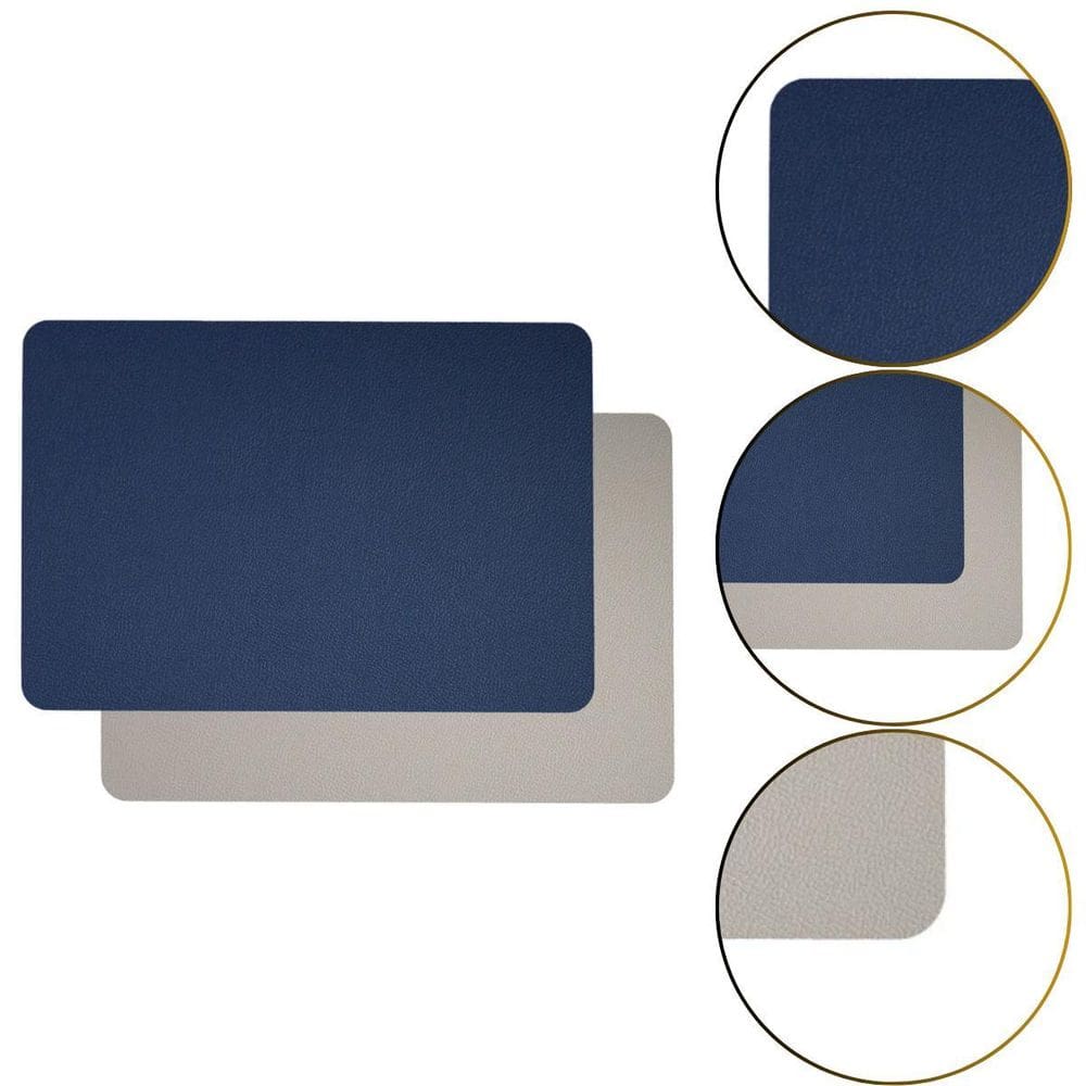 Lugar Americano Dupla Face Azul E Gelo Premium Retangular