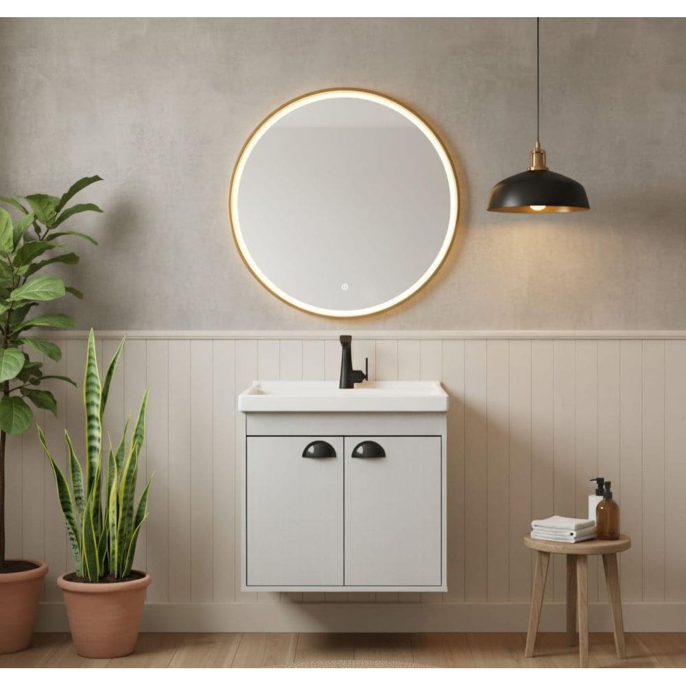 Armário Para Banheiro 50Cm Mdf Com Cuba - Siena Lineo