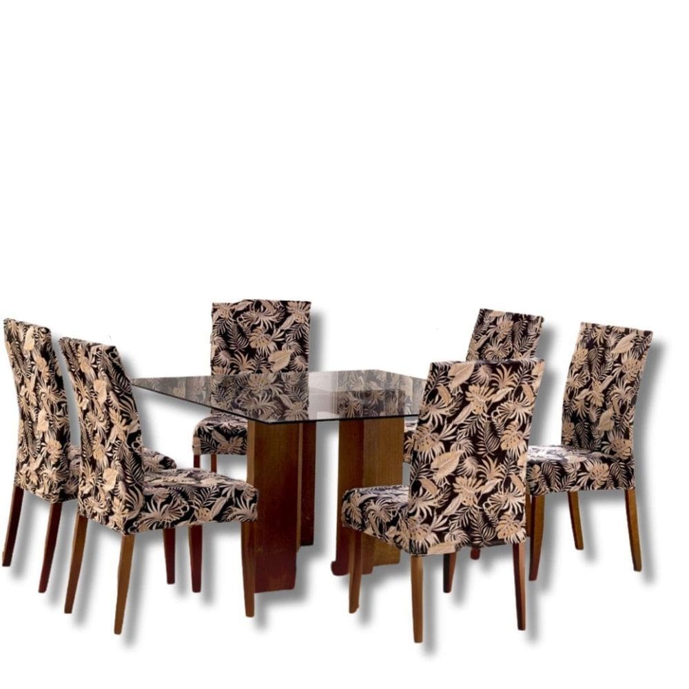 Kit 4 Capas Protetoras De Cadeira Floral Sala De Jantar