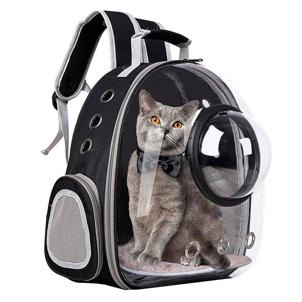 Mochila Pet Transparente Com Ventilação Para Cães E Gatos