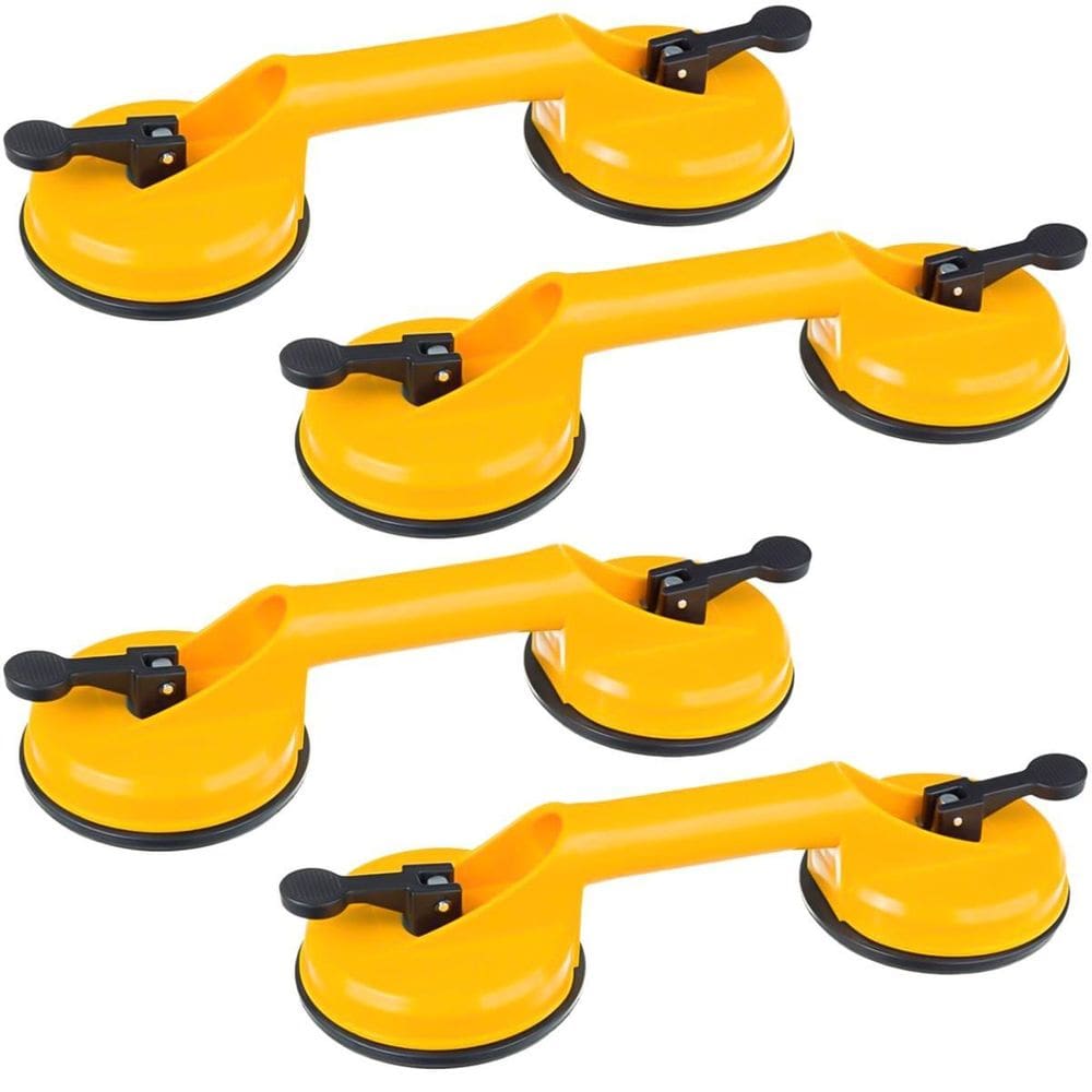 Ventosa Dupla Para Vidro Gesso Mármore Metal Piso Kit 04 Un