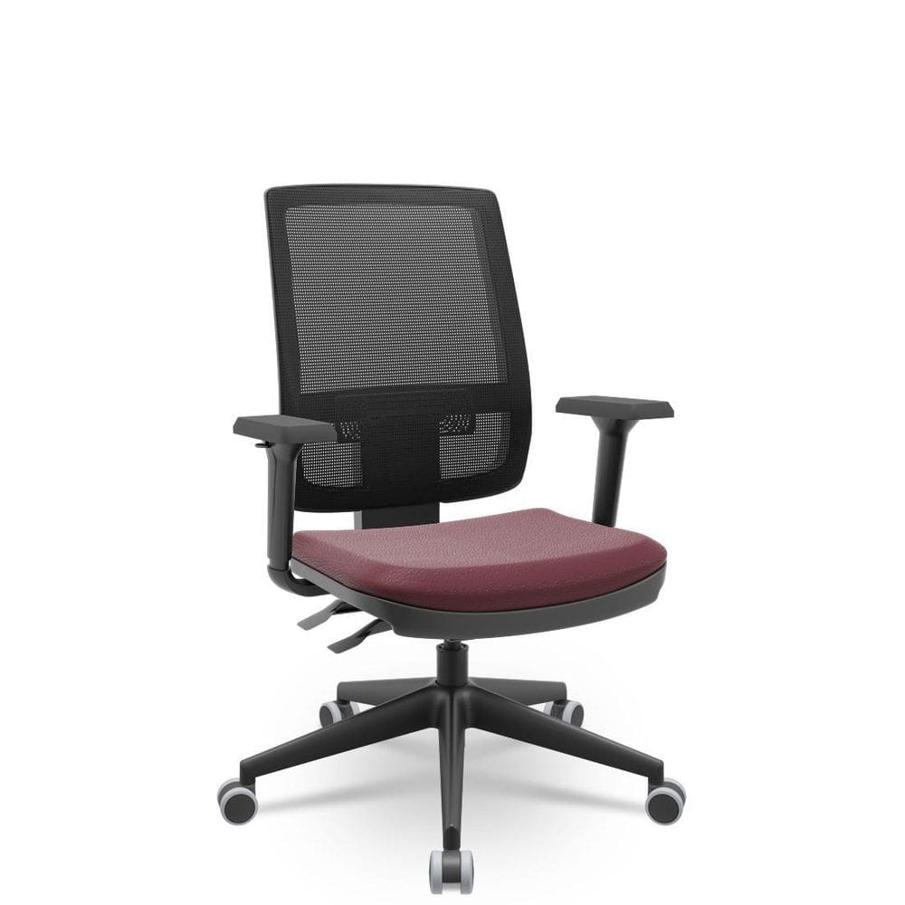 Cadeira Brizza Tela 3D Backplax Piramidal Sm Apoio Snt Vinho