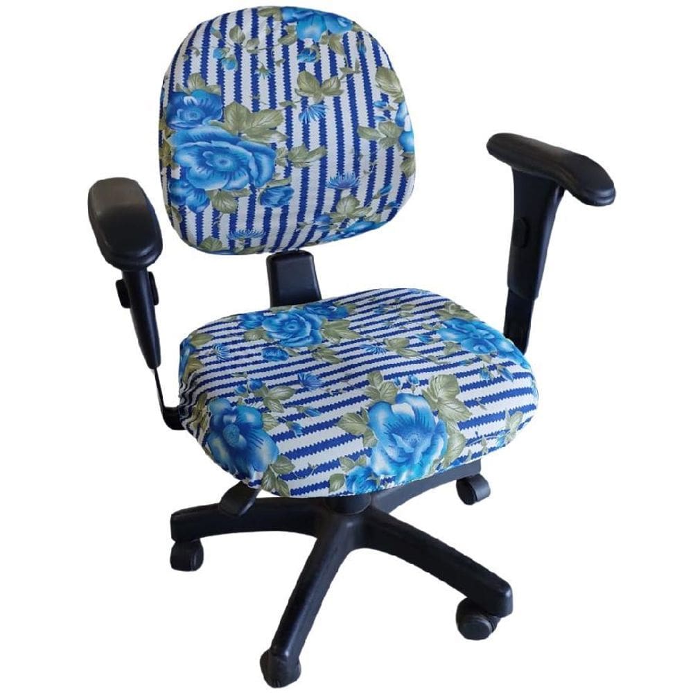 Capa Cadeira Escrítório E Longarina Encosto Assento Malha 2P
