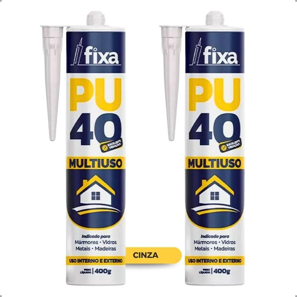 2X Kit 2 Adesivos Pu 40 Selante Poliuretano Multiuso 400G Fi