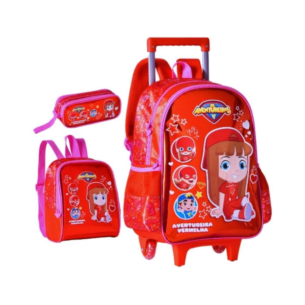 Kit Mochila De Carrinho Estojo Lancheira 16 Av24033K Clio