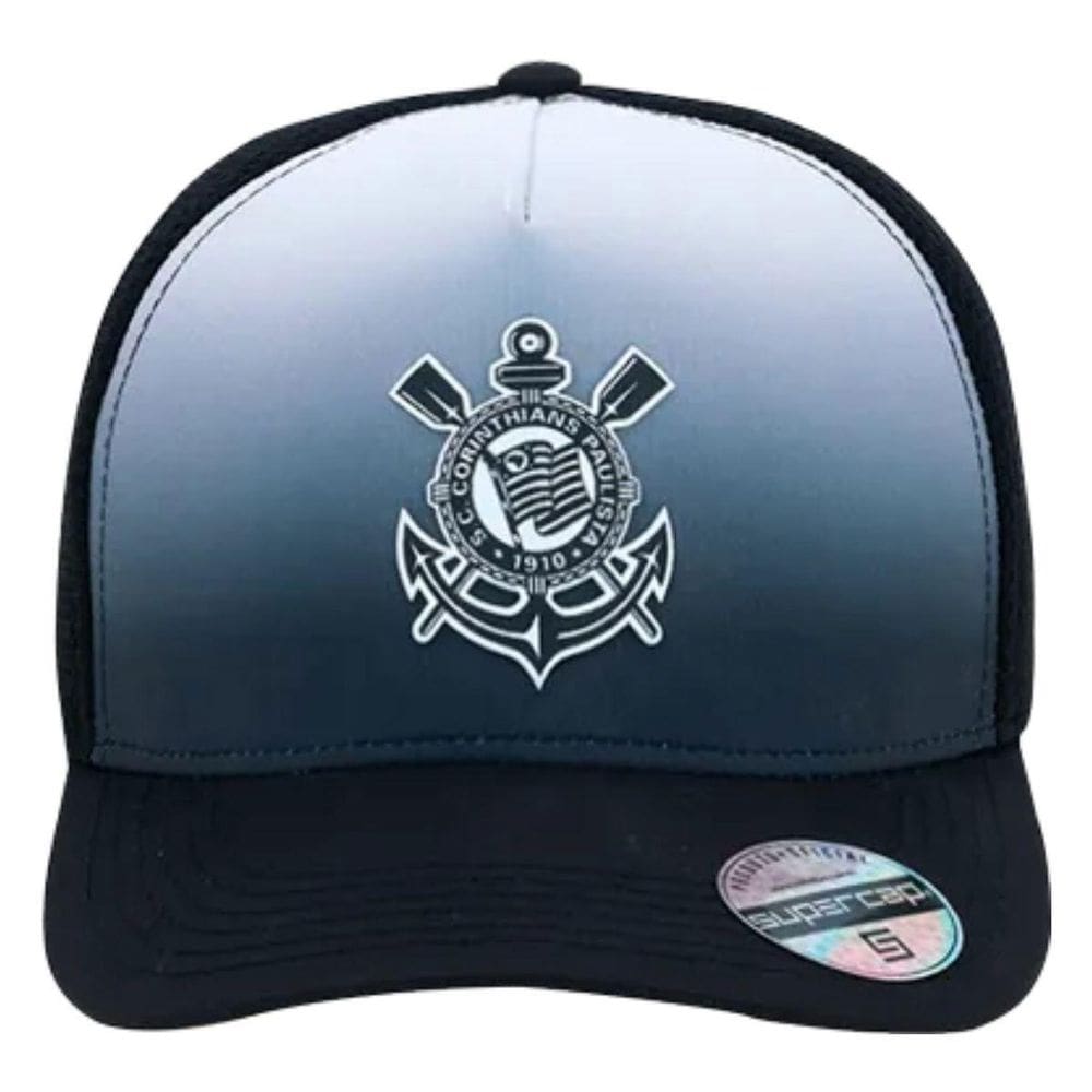 Boné Corinthians Preto Branco Microsatim Supercap