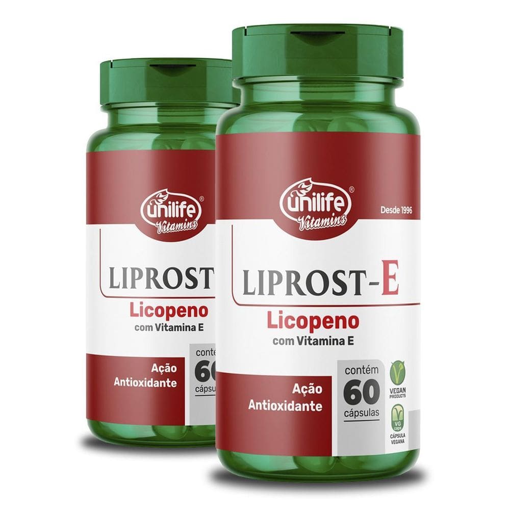 Kit 2 Liprost E Licopeno Com Vitamina E Unilife 60 Cápsulas