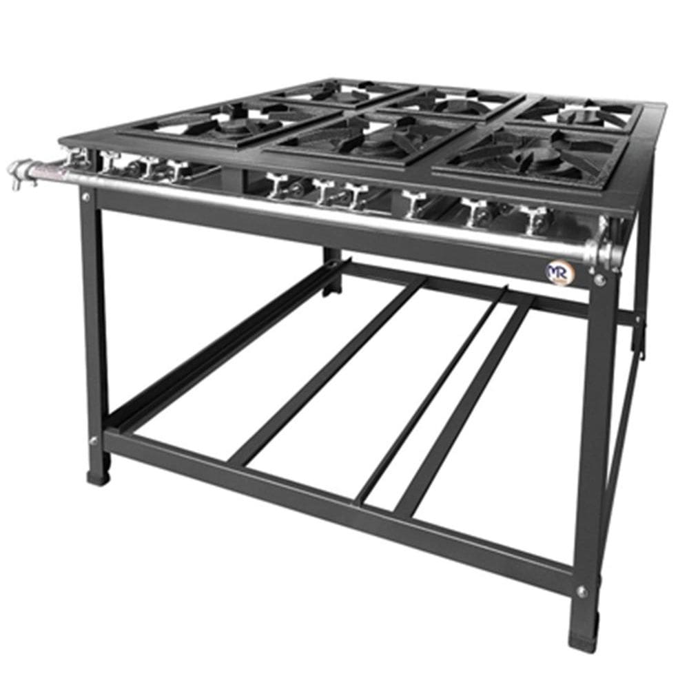 Fogão Industrial 6 Bocas 3 Duplas Tradicional Baixa Pressão MR Fogões 30x30 P7