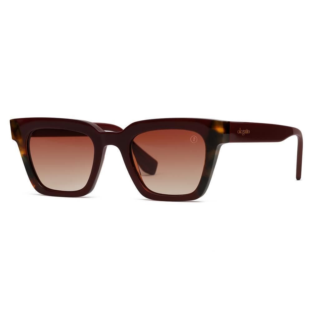Óculos De Sol Elegatto Retangular Dual Tone Fashion Uv 400