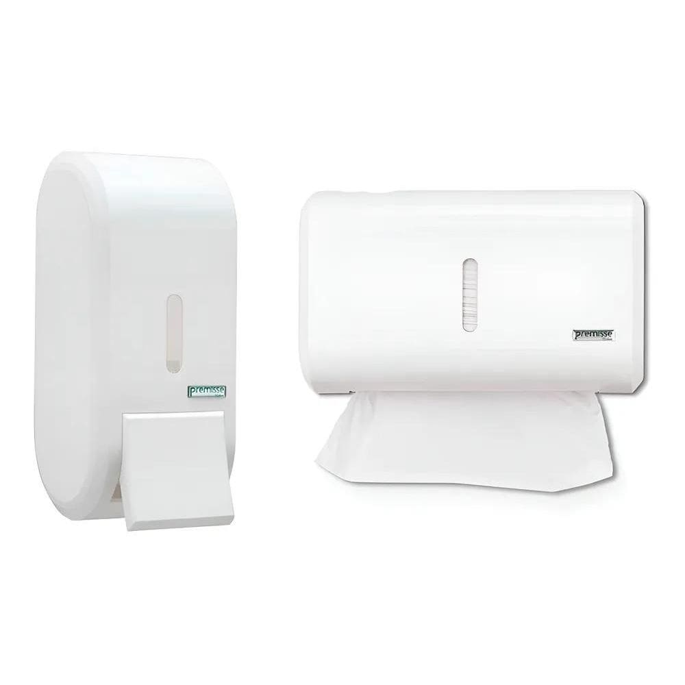 Kit 1 Dispenser Sabonete Porta Sabão + Toalheiro Papeleira C