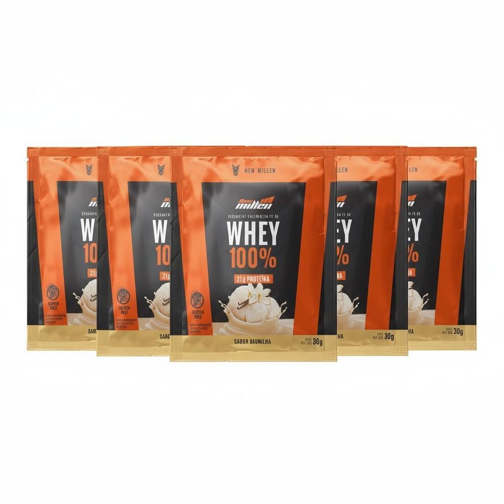 Kit 6 Whey Protein 100% 21G Proteina Baunilha Sache