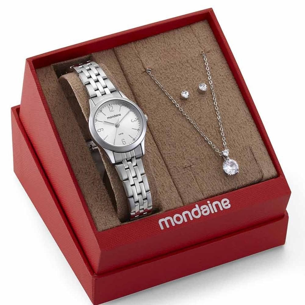 Kit Relógio Mondaine Com Semijoia 32720L0Mkne2K1