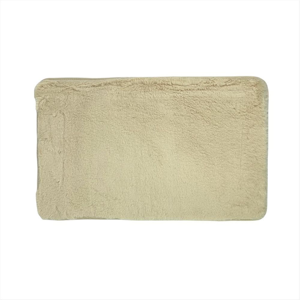 Tapete Peludinho Cor Marfim Antiderrapante Box Absorvente