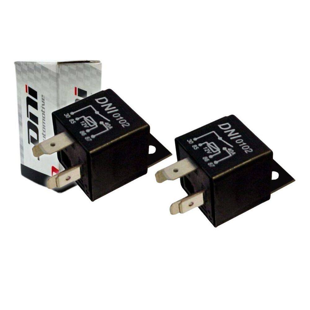 Par Rele Auxiliar 12V 40A Com Suporte 4 Pinos Universal Dni