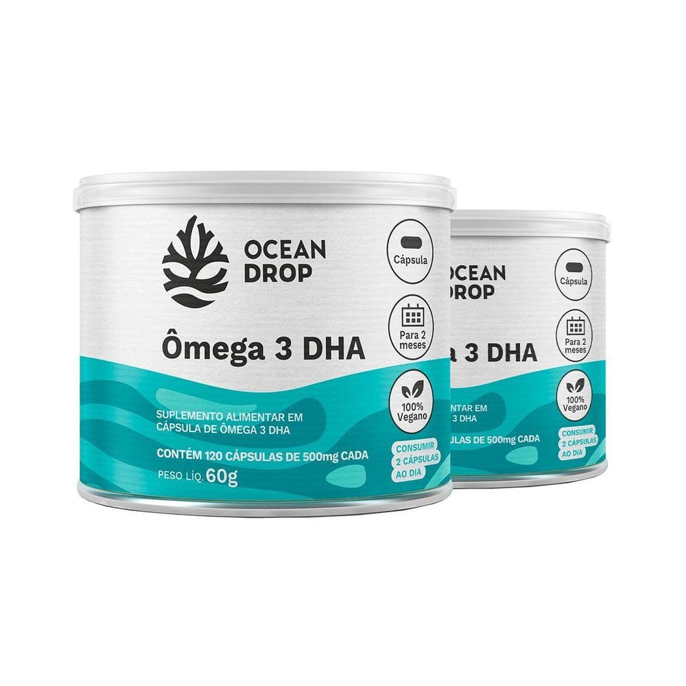 Kit 2 Ômega 3 Dha 460Mg Ocean Drop Vegano 120 Cápsulas