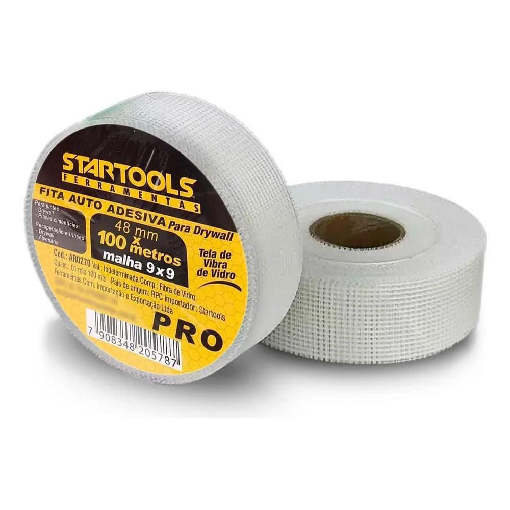 Fita Para Drywall E Gesso Telada Auto Adesiva 48Mm X 100M