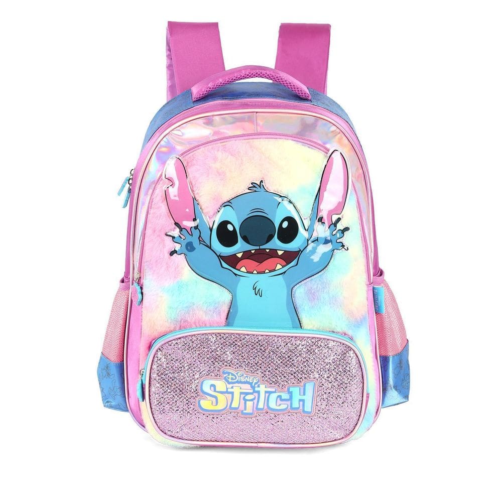 Mochila Costas Stitch Disney Infantil Meninas Escolar Roxo