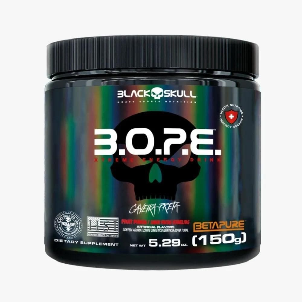 2X Pré-Treino Bope Black Skull  150G  - 30 Doses Sabor Fru