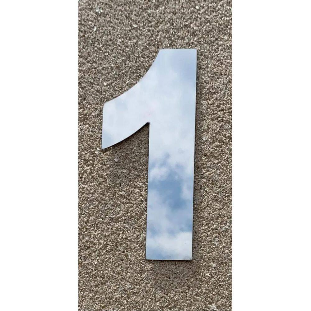 2X Número Residencial 20Cm Aço Inox Brilhante Colar